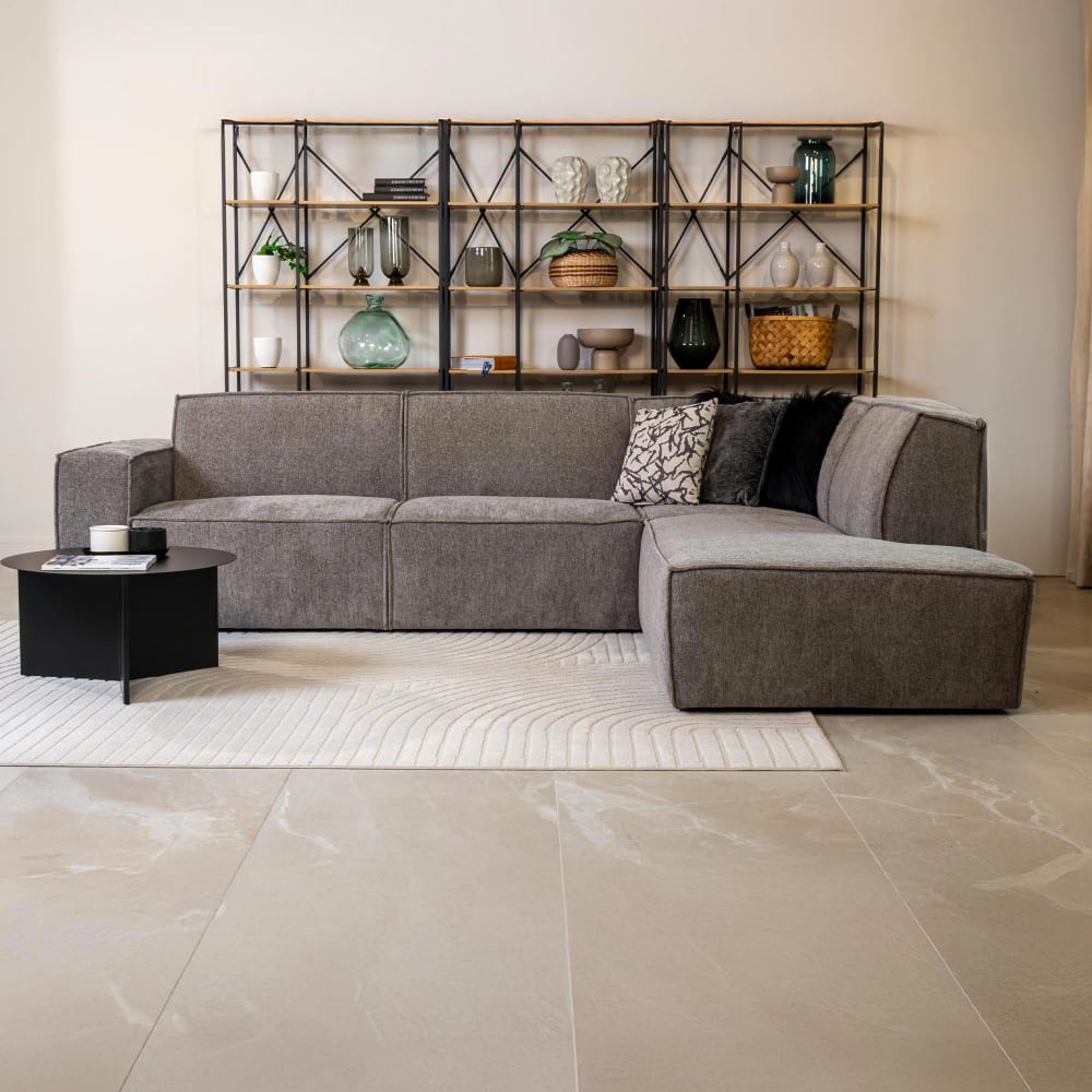 Canapé d'angle en tissu gris- angle droit - Maisons du Monde