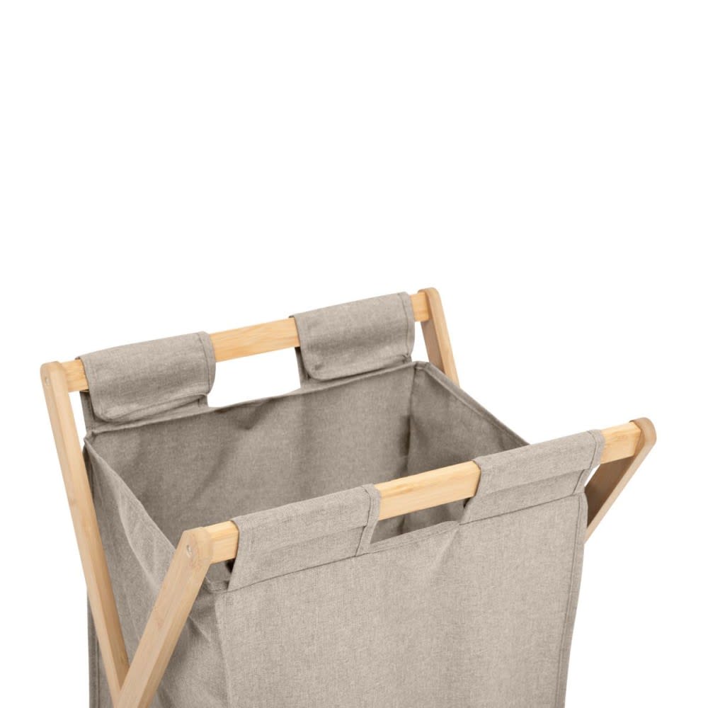Panier à linge pliant 50l en bambou — vue 3