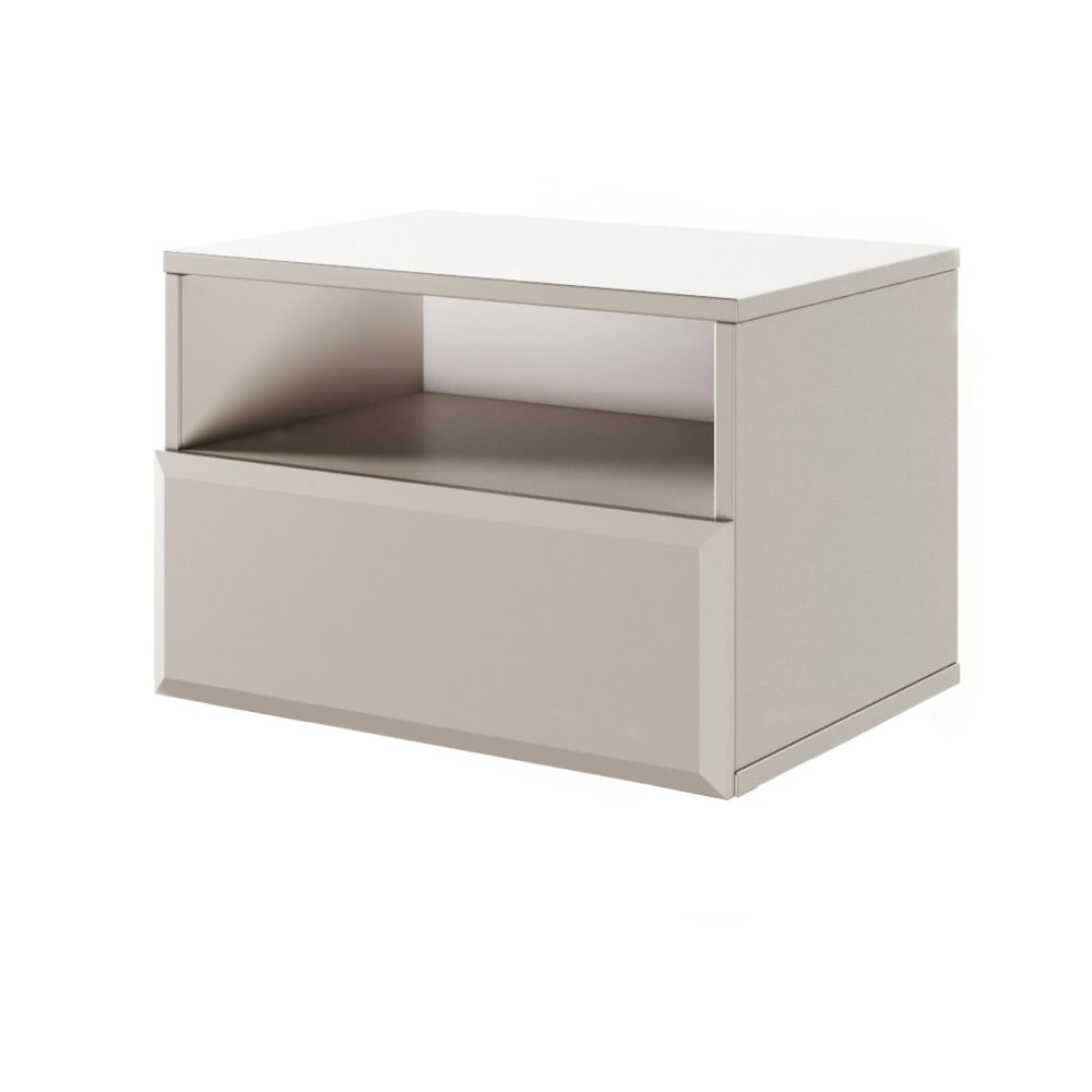 Table de chevet suspendue avec tiroir beige 54 cm