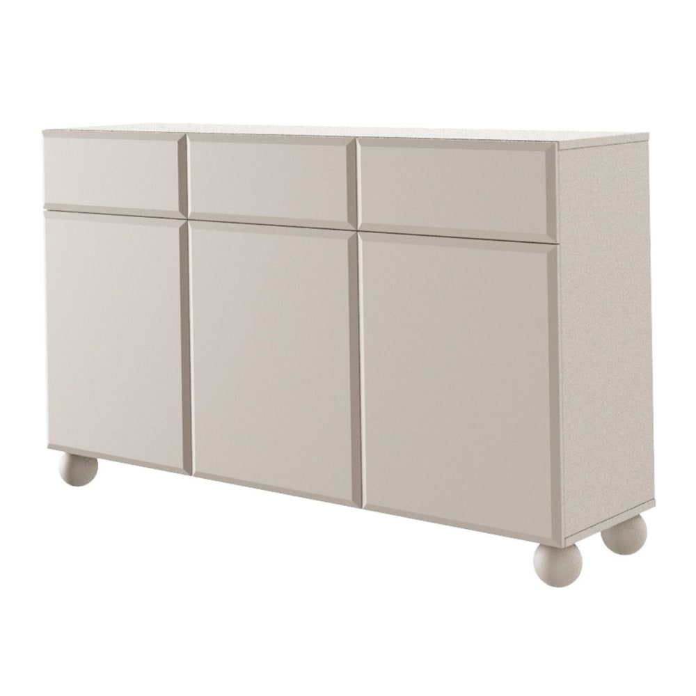 Selsey Sideboard 3-türig auf Kugelfüßen mit drei Schubladen, beige 150 cm style modern - Spanplatte