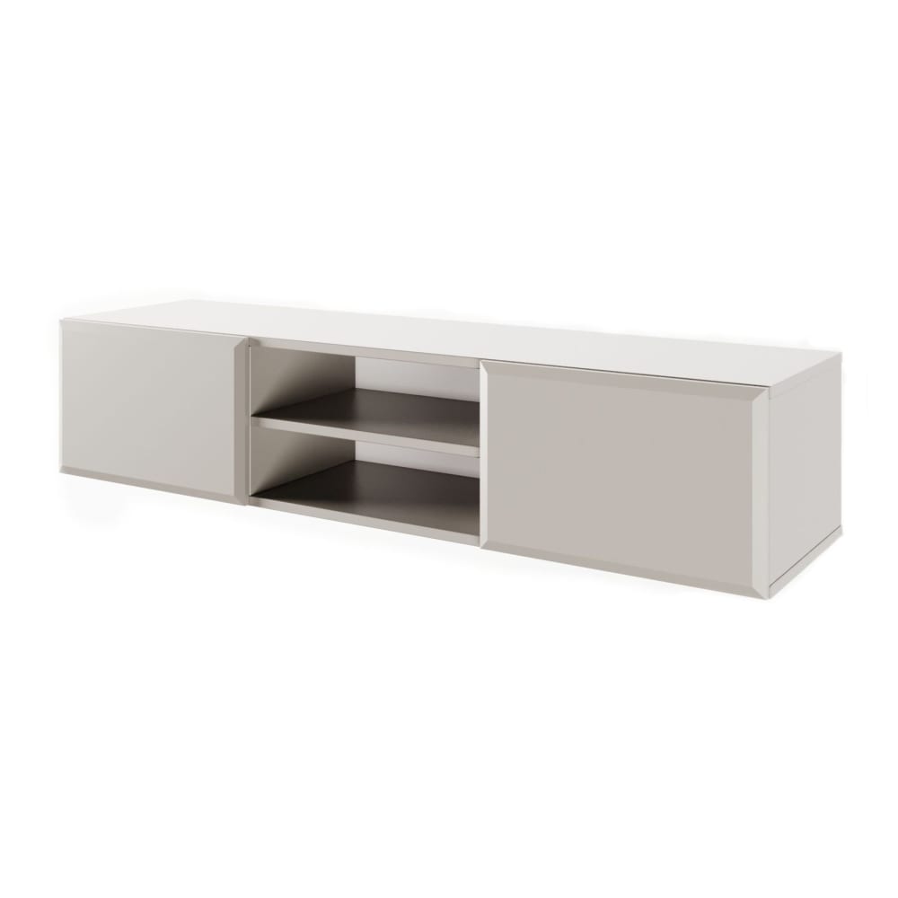Meuble TV mural à suspendre beigeavec 2 portes 137 cm