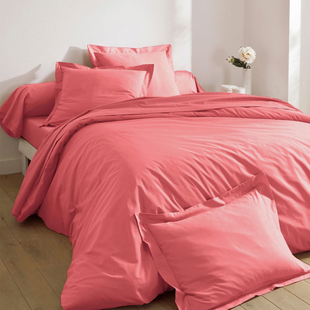 Taie volant en coton rose bois de rose 63x63cm — vue 4
