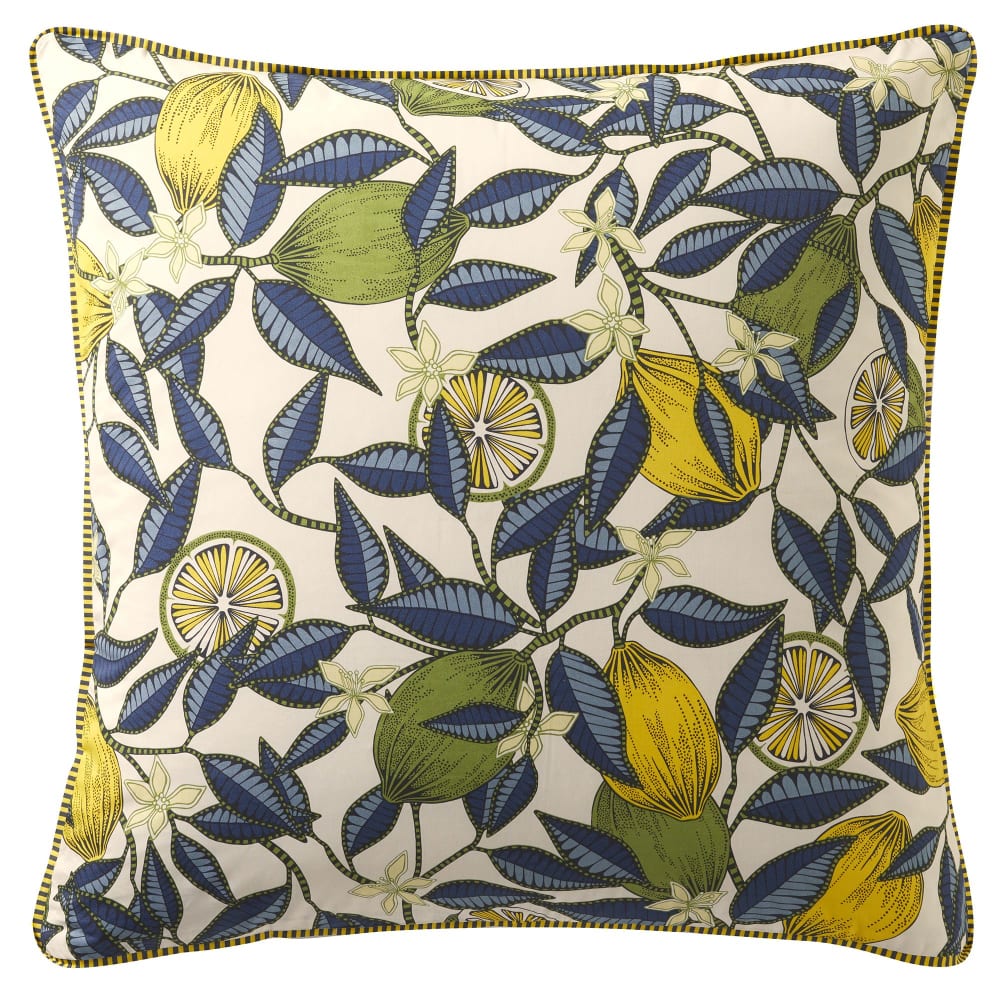 Taie sac en coton jaune citron 50x70cm