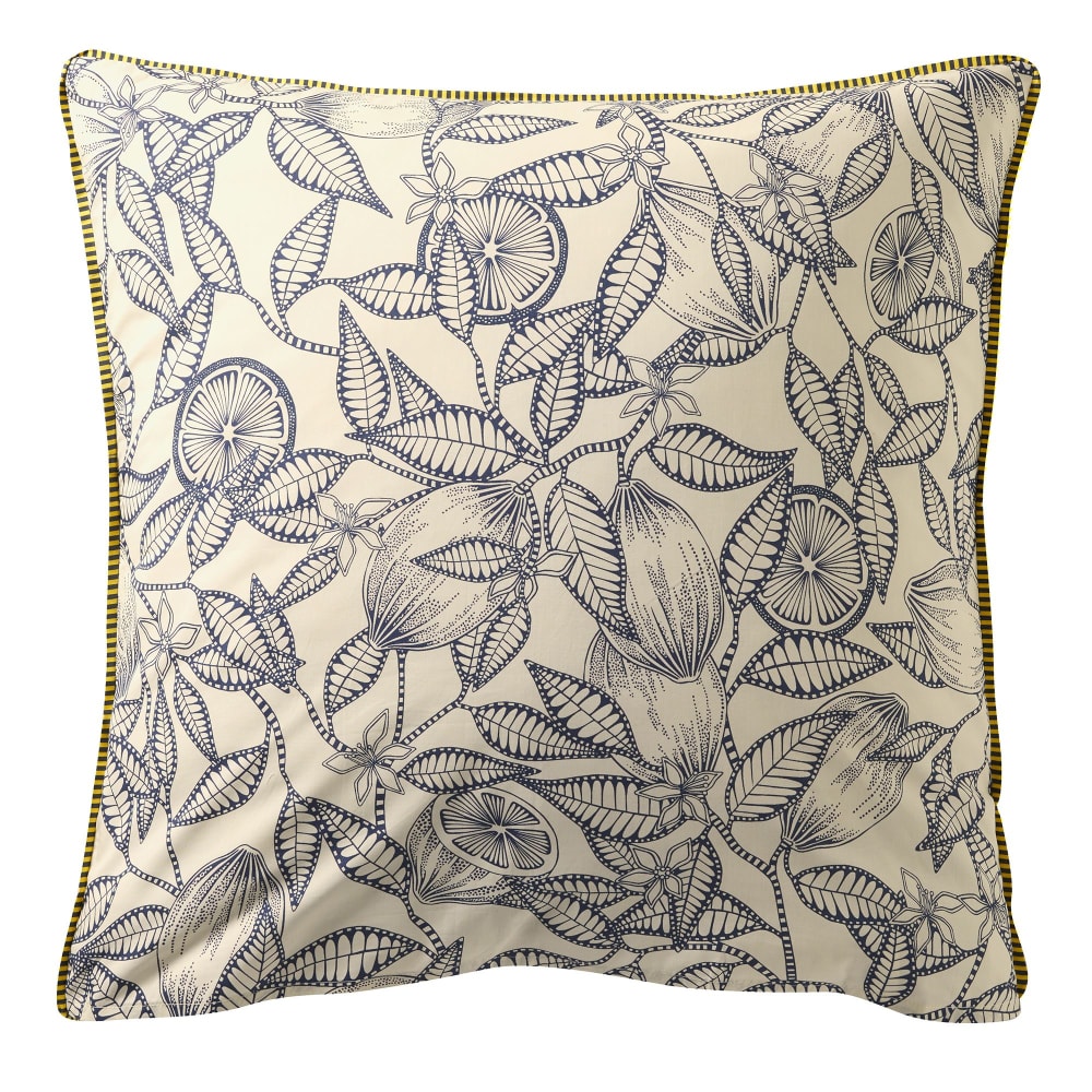 Taie sac en coton jaune citron 50x70cm — vue 3