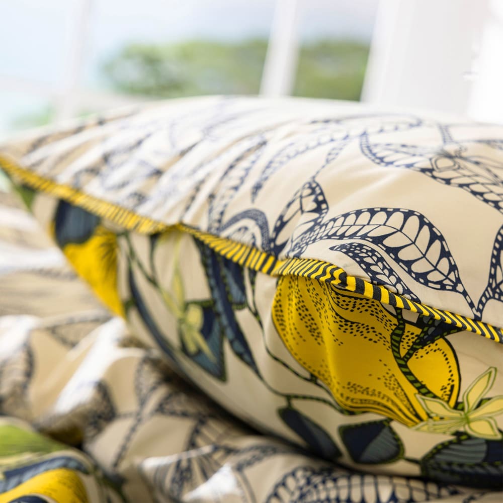 Taie sac en coton jaune citron 50x70cm — vue 4