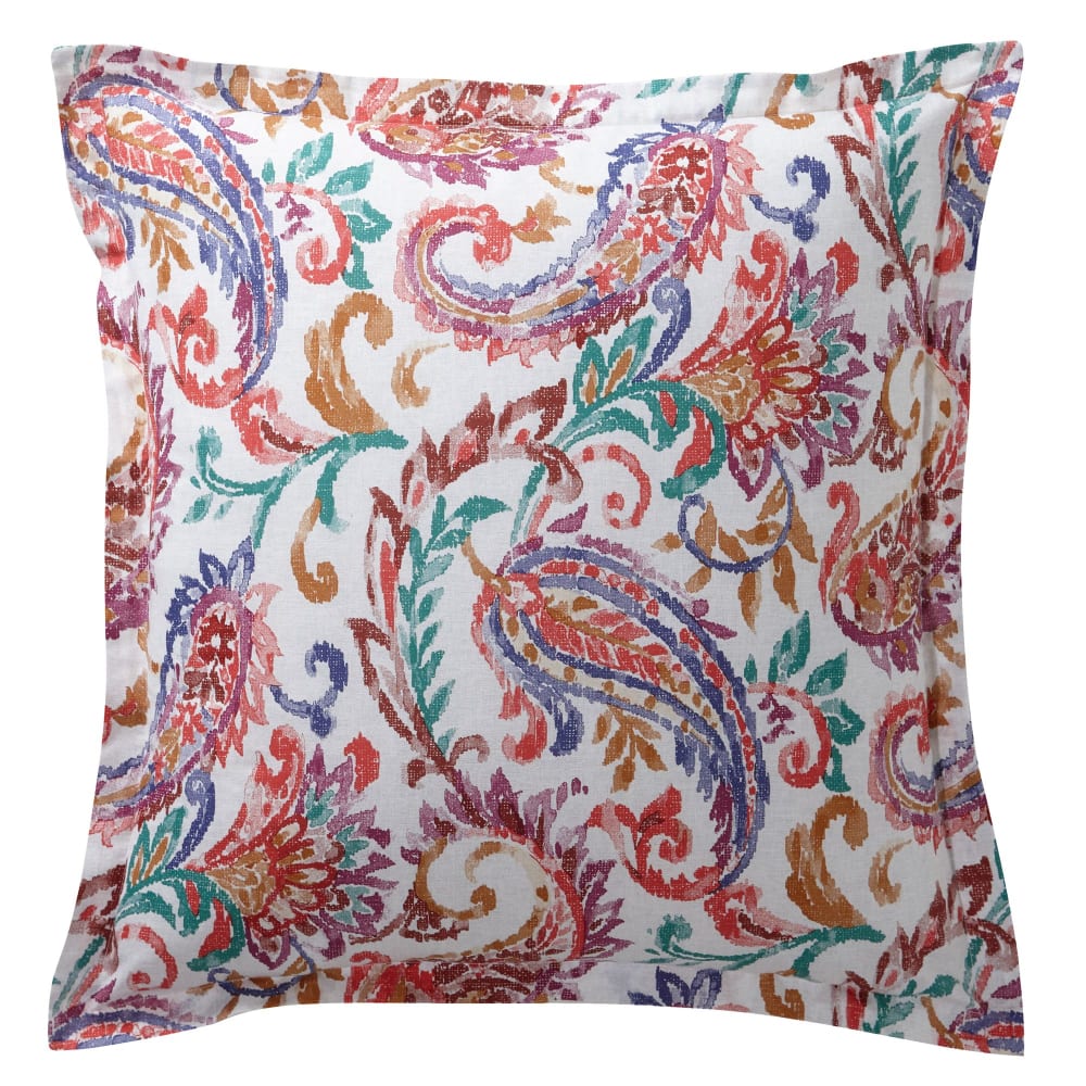 Taie volant en coton multicolore 63x63cm