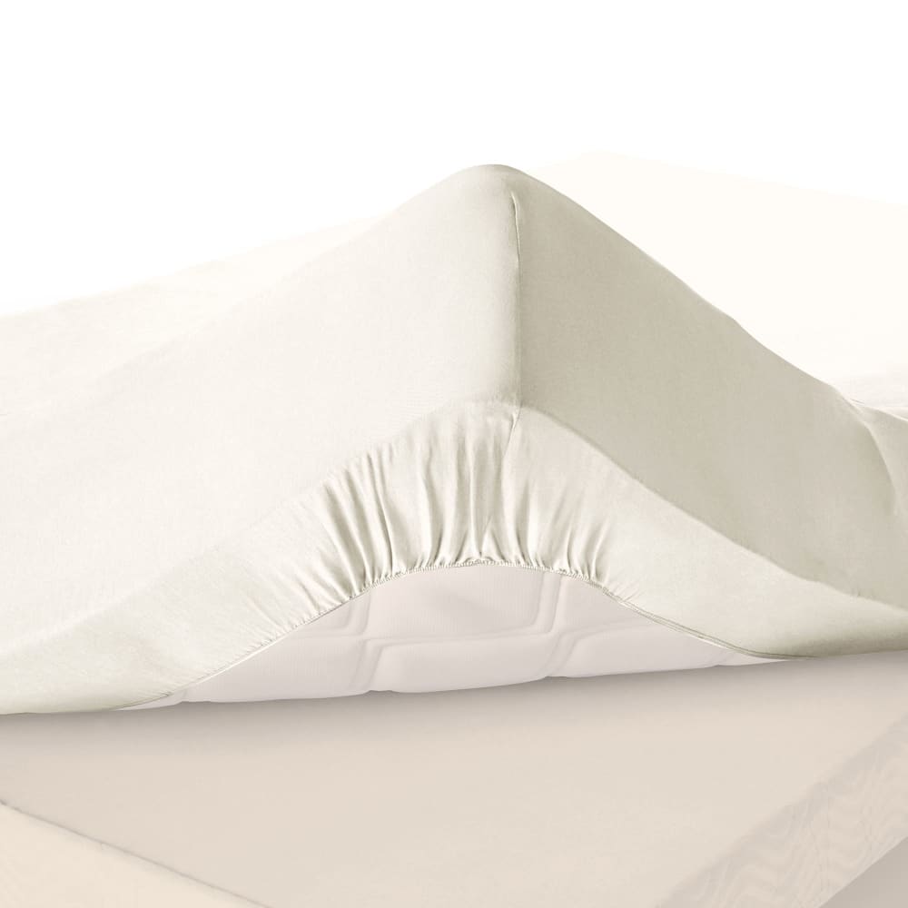 Drap-housse grand bonnet en coton blanc ivoire 180x200x40cm — vue 3