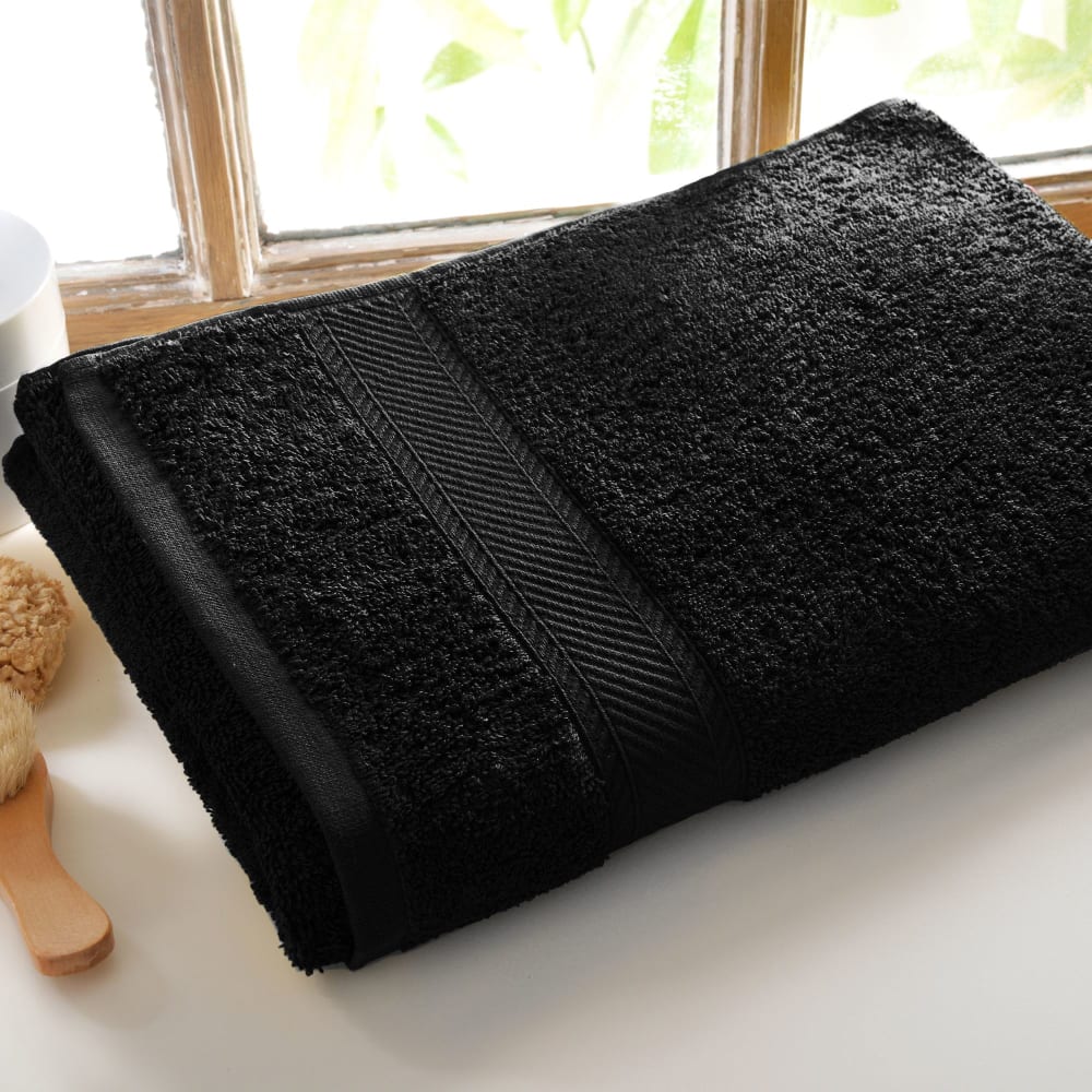 Drap de bain en coton noir 100x150cm Drap de bain en coton noir 100x150cm
