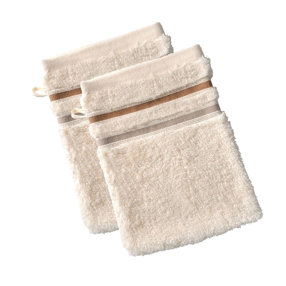 Gant de toilette en coton blanc écru 15x21cm