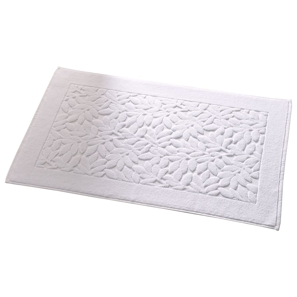 Tapis de bain en coton blanc craie 60x100cm