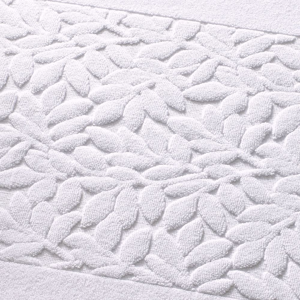 Tapis de bain en coton blanc craie 60x100cm — vue 3