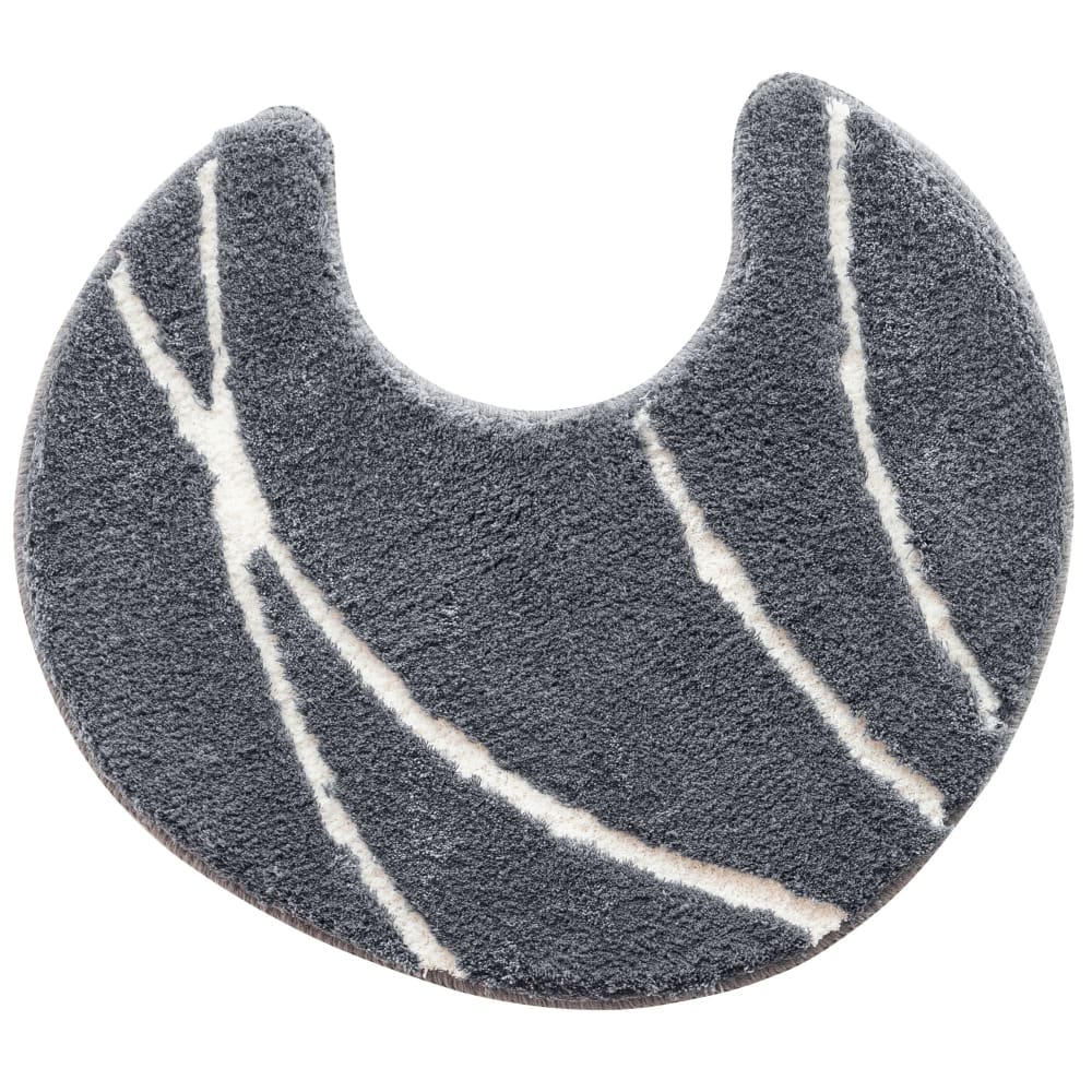Tapis contour wc en polyester 2250 g/m² gris 50x45cm