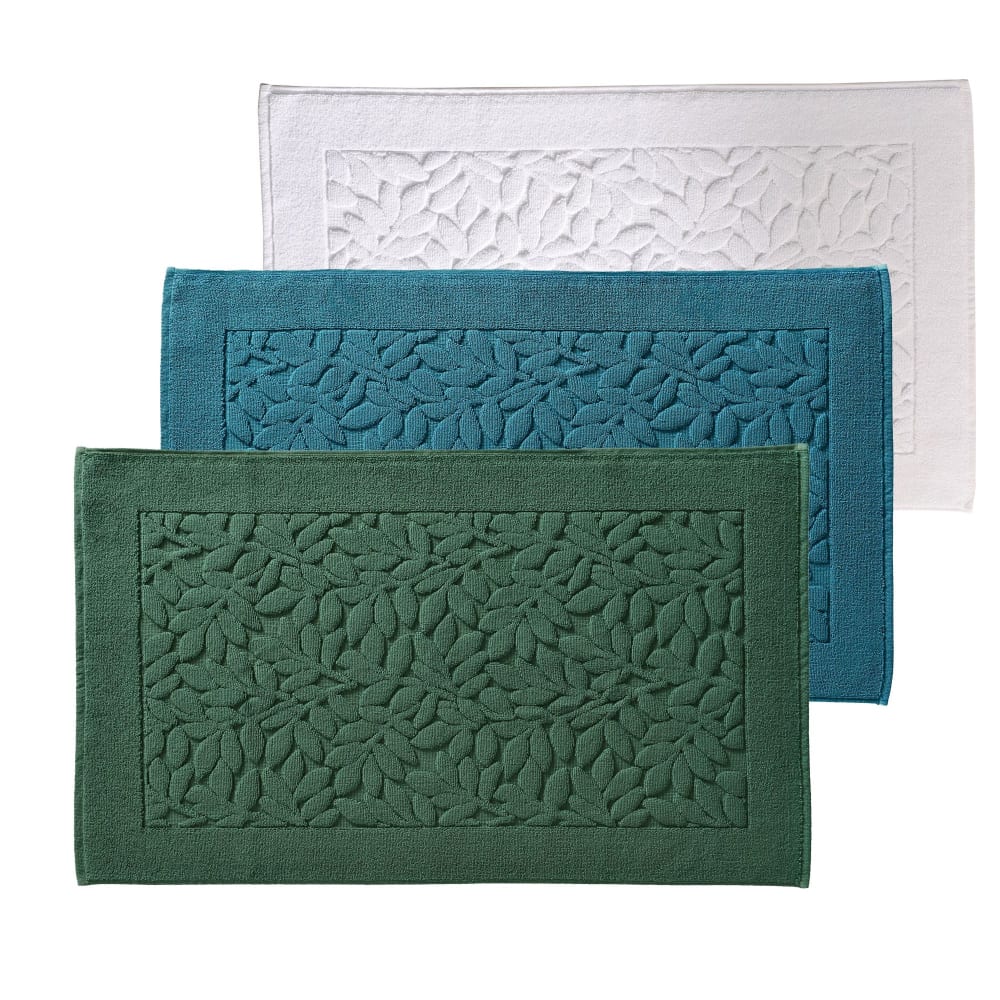 Tapis de bain en coton bleu 60x100cm — vue 4