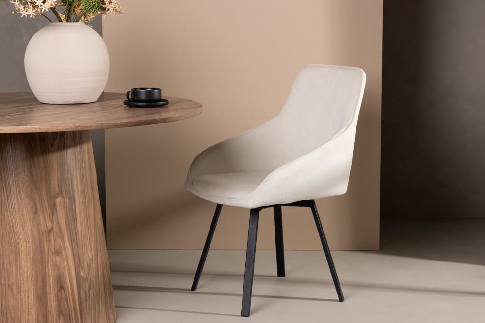 Lot de 2 chaises de salle à manger en acier de couleur beige