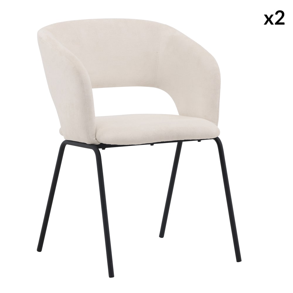 Lot 2 chaises salle - acier blanc
