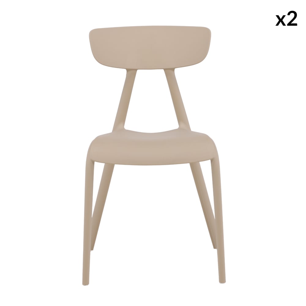 Lot de 2 chaises de salle à manger de couleur beige Lot de 2 chaises de salle à manger de couleur beige