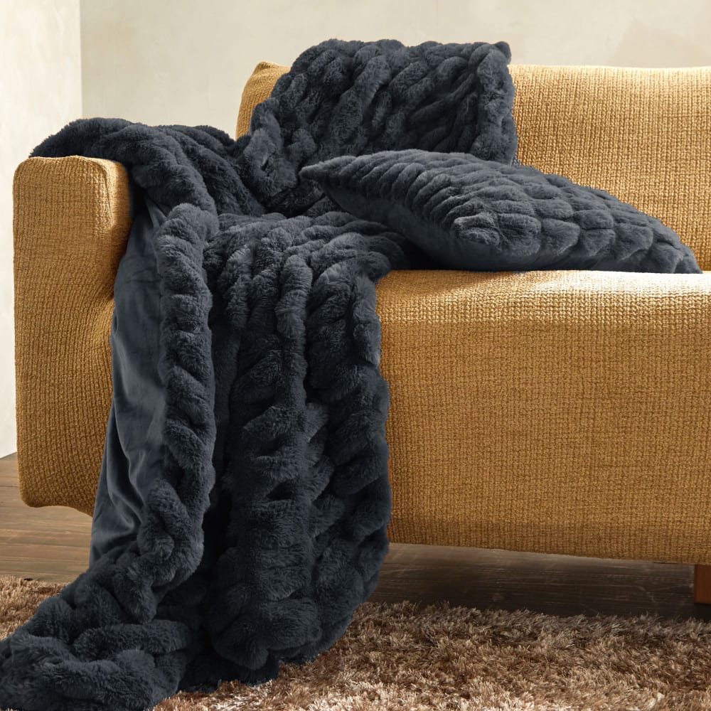 Housse de coussin en polyester gris foncé 45x45cm — vue 3