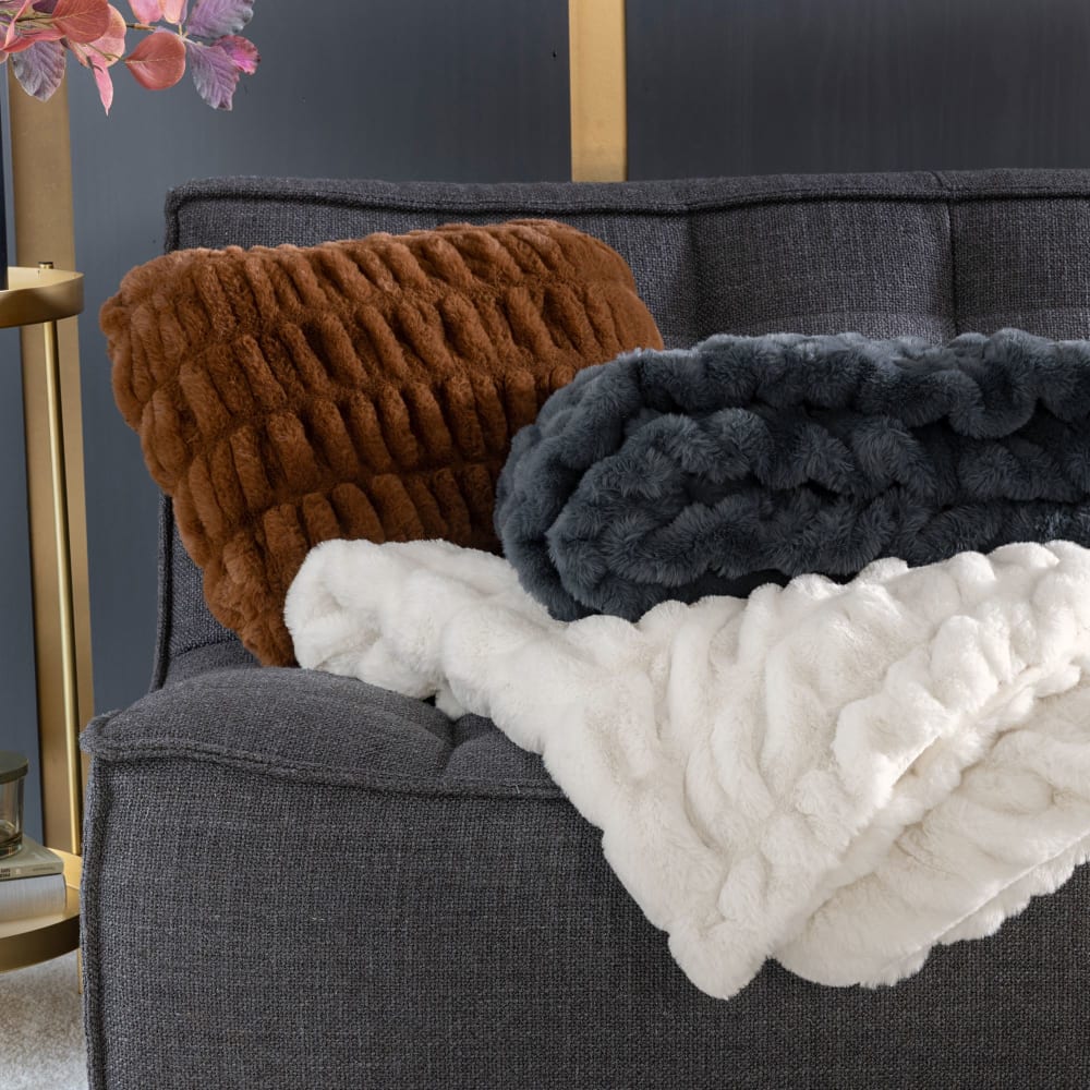 Housse de coussin en polyester gris foncé 45x45cm — vue 4