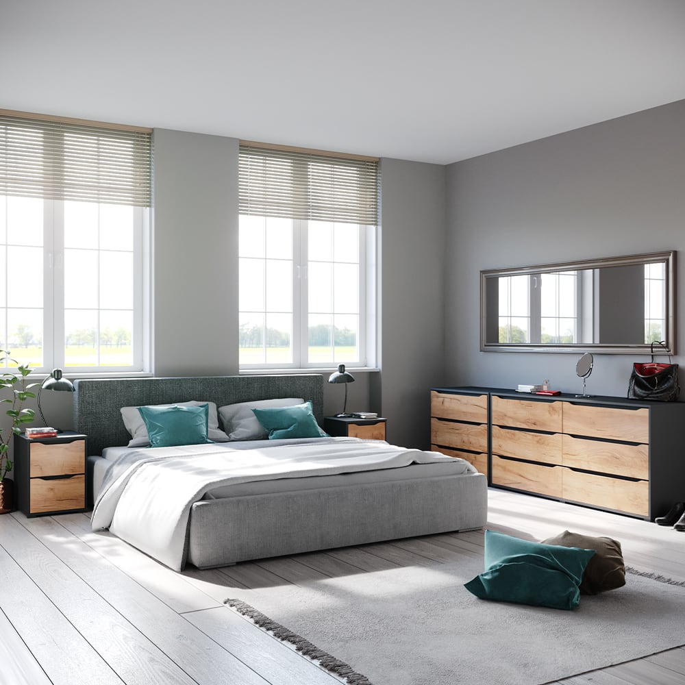 Kommode mit Schubladen, Goldkraft Eiche 40 x 53.6 cm - Maisons Du