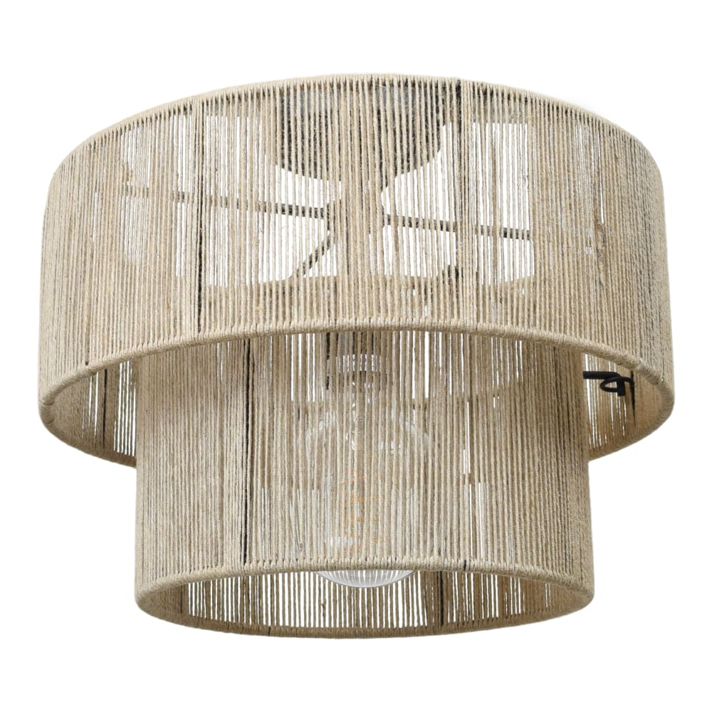 Urban interiors Deckenleuchte aus Metall, 33x28 cm, Schwarz Braun Jute