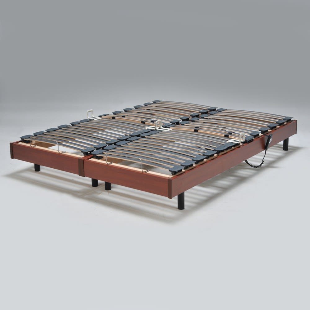 2 sommiers relaxation électrique avec matelas, merisier, 80x200 cm - Maisons du Monde