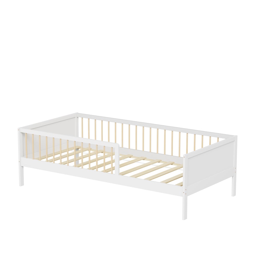 MINEA - Lit avec barrière Blanc   (matelas non inclus) 90x190 cm
