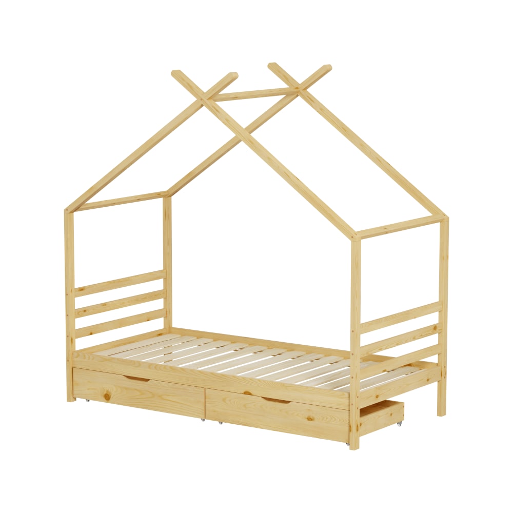 MINEA - Lit cabane avec tiroir Bois   (matelas non inclus) 90x190 cm