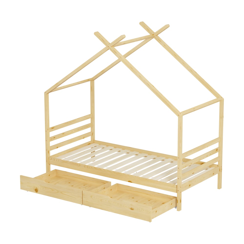 Lit cabane avec tiroir Bois   (matelas non inclus) 90x190 cm (MINEA) - Image 1