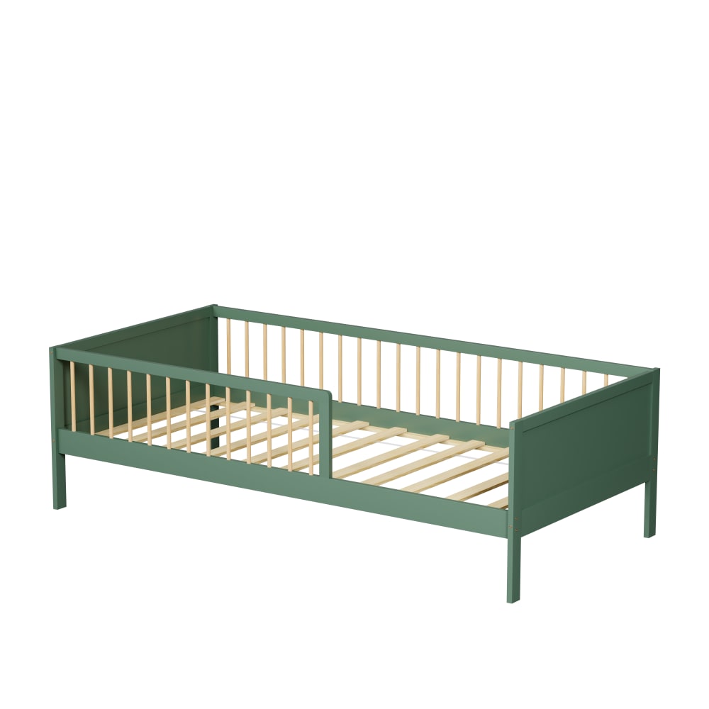 MINEA - Lit avec barrière Vert   (matelas non inclus) 90x190 cm
