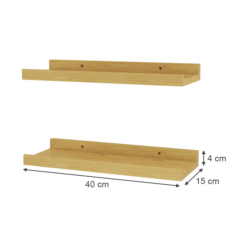 Étagère murale set de 2 pièces 40 naturel bois 40x4cm - Maisons du Monde