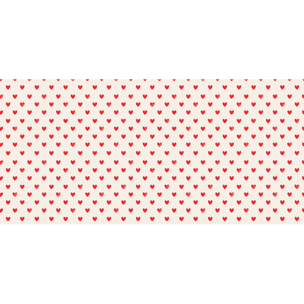 Papier peint panoramique enfant Amour Coeur, Rouge 450 x 250