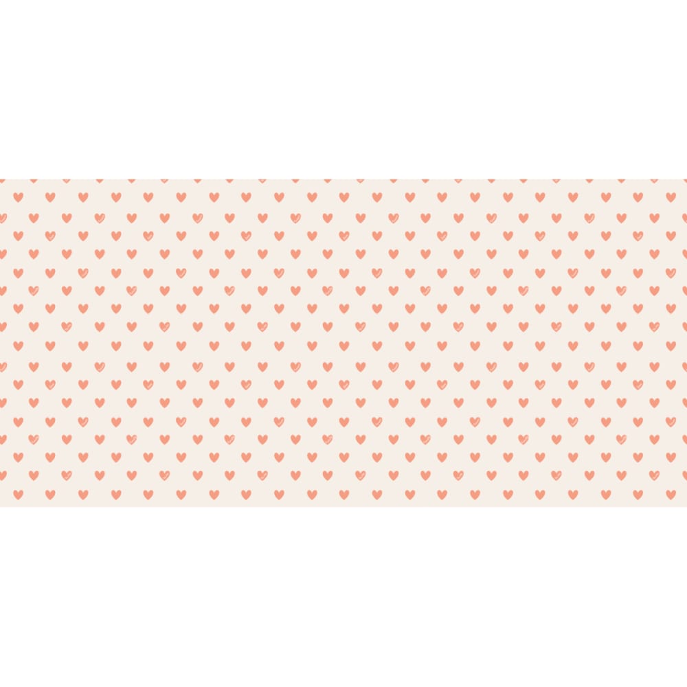 Papier peint panoramique enfant Amour Coeur, Orange 375 x 25