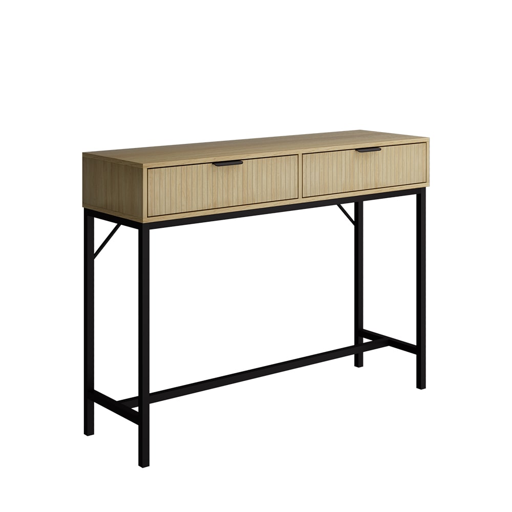 Vicco Schminktisch mit 2 Schubladen Eiche 100x75cm style modern Braun Spanplatte