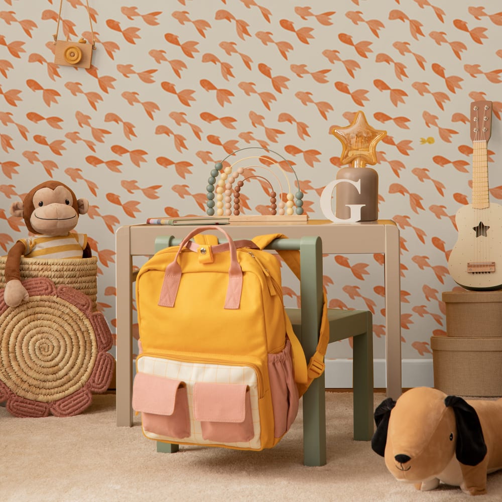 Acte Deco Panorama-Vliestapete mit goldenen Fischen, Orange 225 x 250c style modern orange Öko-Tex Zertifikat Papier
