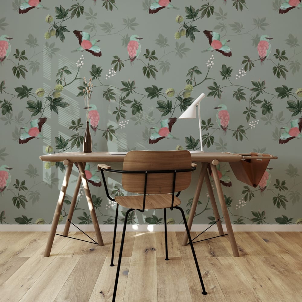 papier peint  motif marronniers,