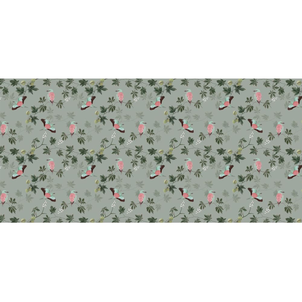Papier peint motif marronniers, vert de gris 525 x 250cm — vue 3