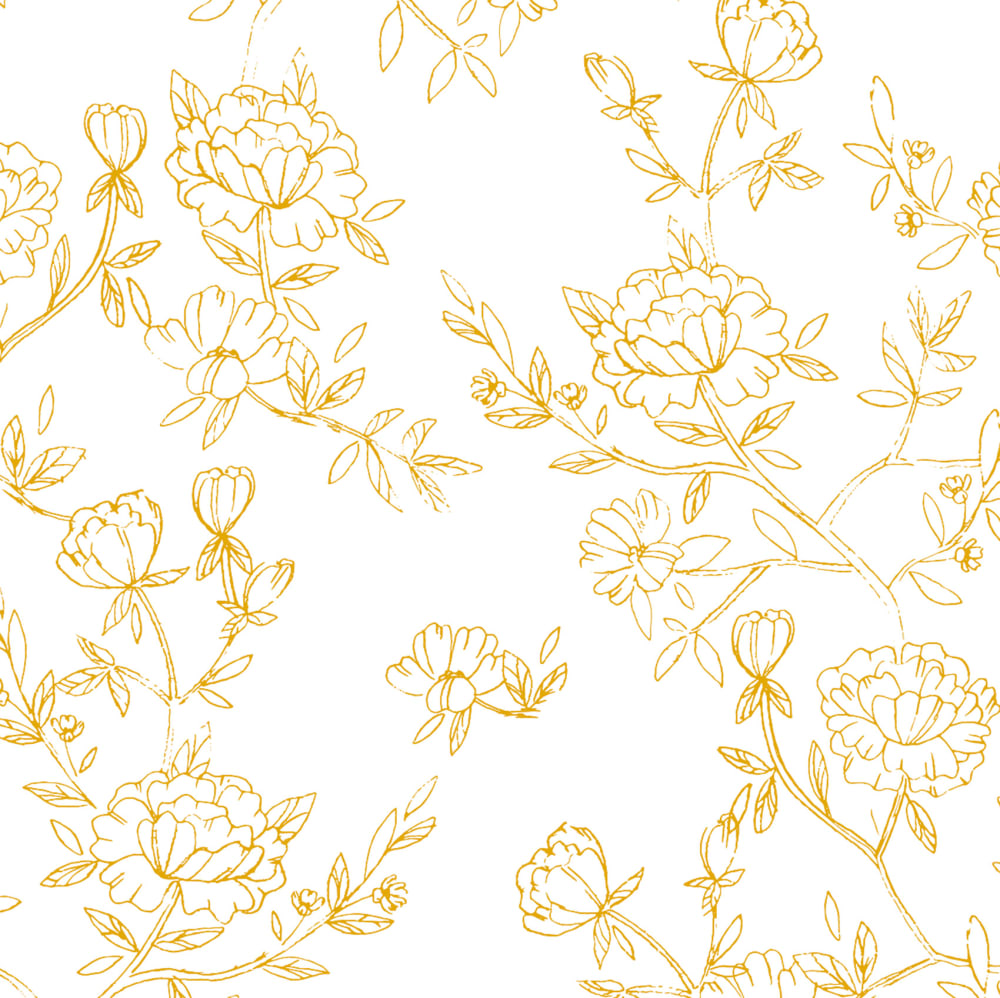 Papier peint pivoines, jaune 450 x 250cm — vue 4