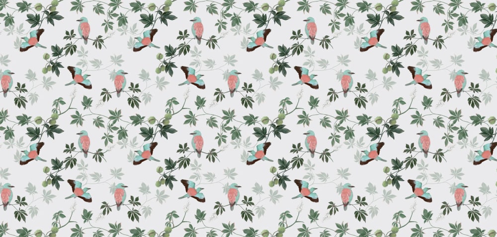 Papier peint motif marronniers, beige 450 x 250cm — vue 3