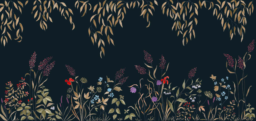 Papier peint sous la canopée, bleu nuit 225 x 250cm — vue 3
