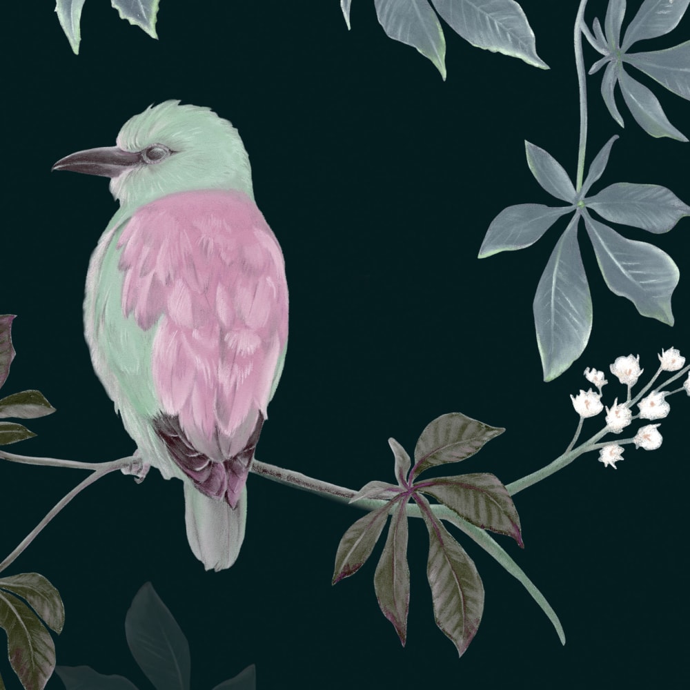 Papier peint motif marronniers, vert 300 x 250cm — vue 3