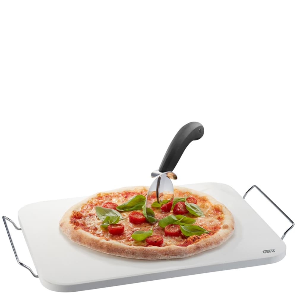 Pierre à pizza en céramique support avec couteau et pelle à pizza