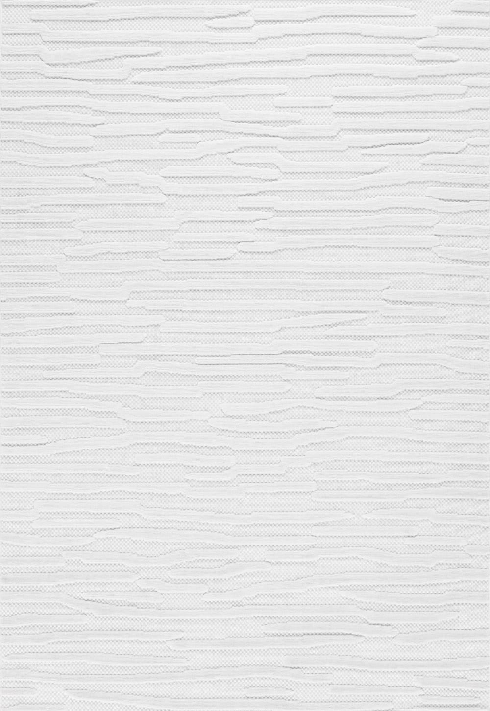 Tapis blanc intérieur et extérieur motif vague 160x230 cm