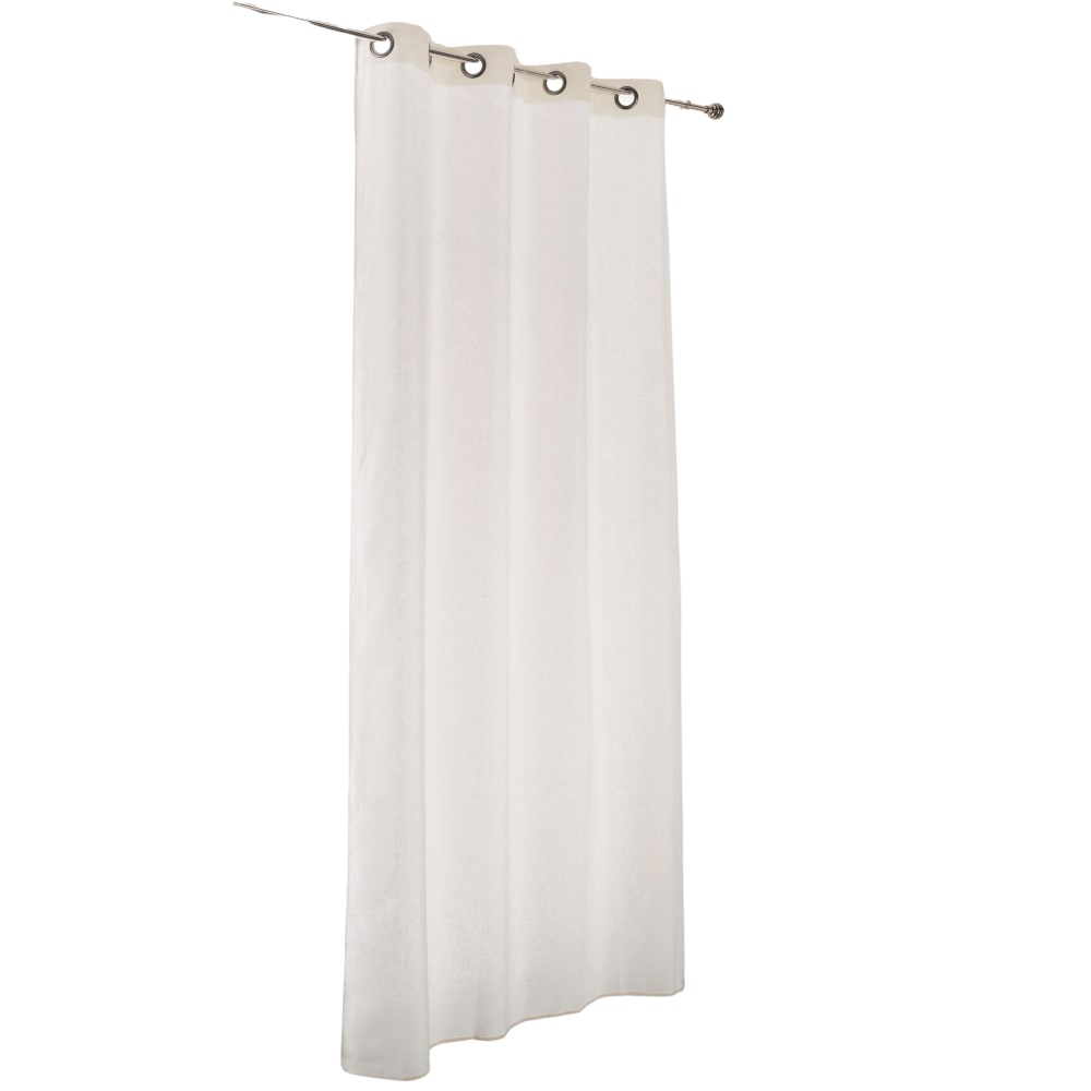 Rideau en coton et en lin blanc ivoire 135 x 260 cm — vue 3