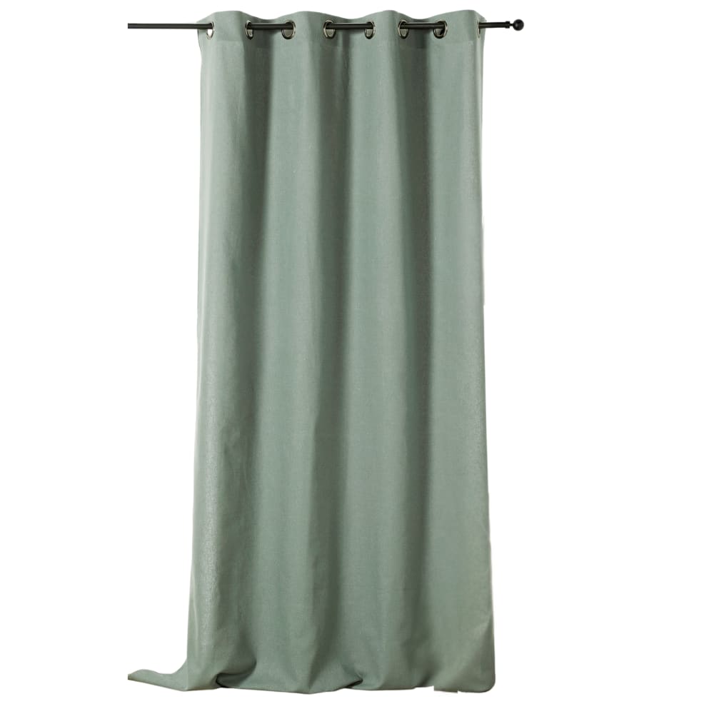 Rideau en coton et en lin vert d'eau 135 x 260 cm — vue 3