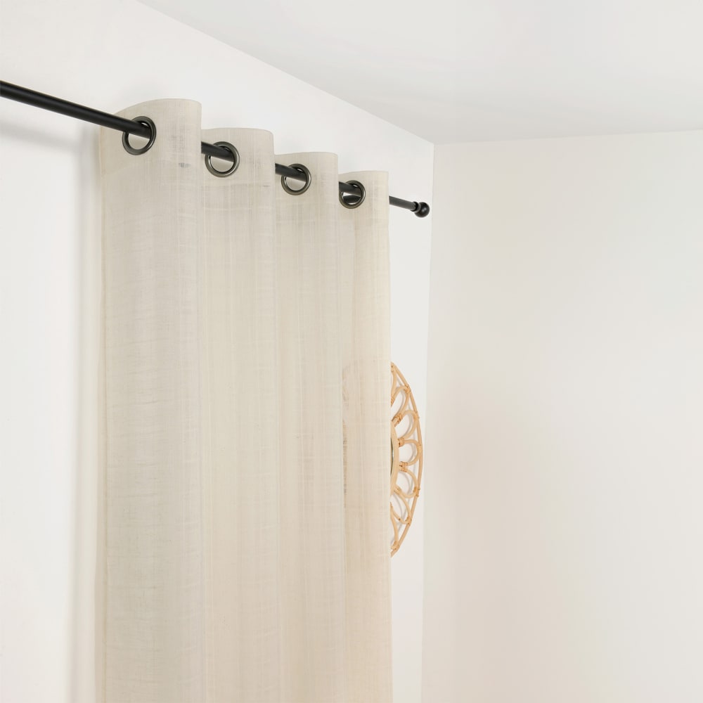 Rideau en polyester et en coton beige 145 x 260 cm