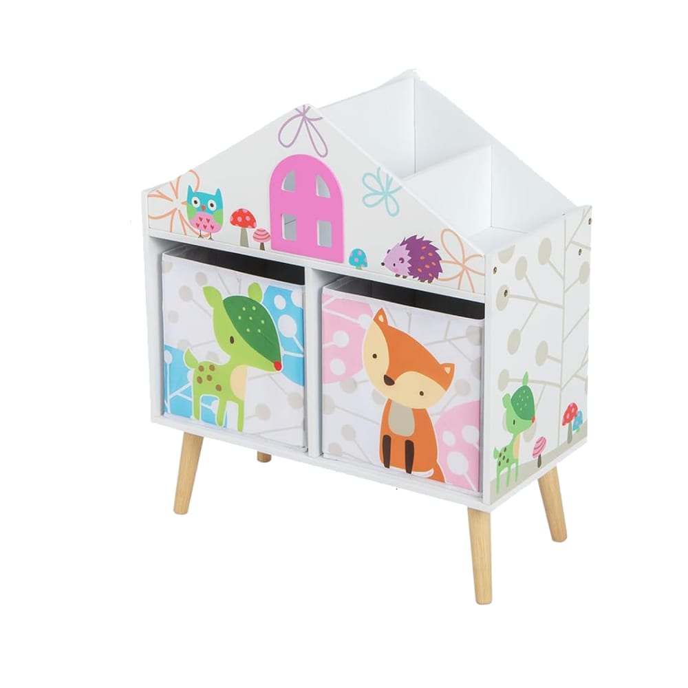 Bibliothèque pour enfants avec 2 tiroirs et 4 compartiments