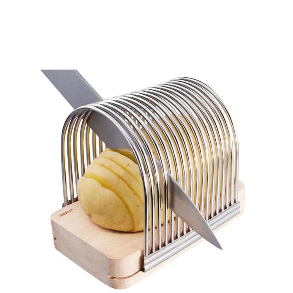 Coupe-pommes de terre en éventail Hassel en inox et bois Coupe-pommes de terre en éventail Hassel en inox et bois