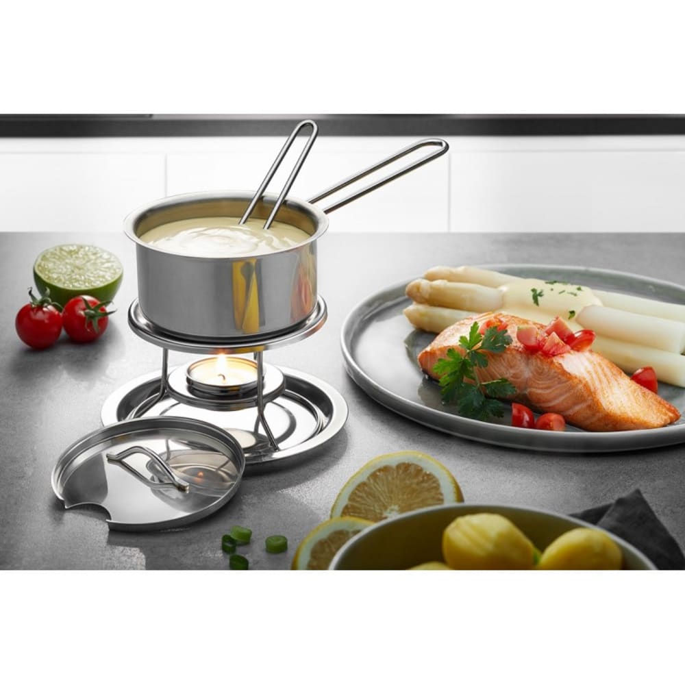 Set réchaud à sauce et à beurre Caloric en acier inoxydable - Maisons du Monde