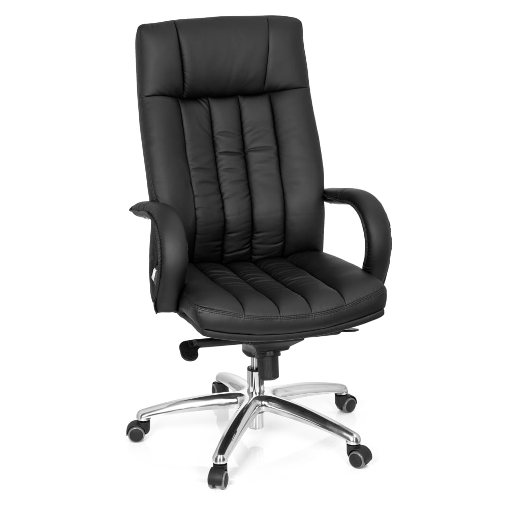 hjh OFFICE XXL Drehstuhl aus Kunstleder, Schwarz Schwarz Stoff