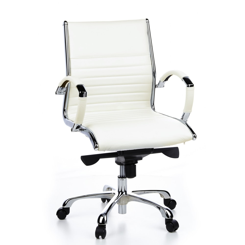 hjh OFFICE Profi Chefsessel aus Leder, Cremeweiß - Leder